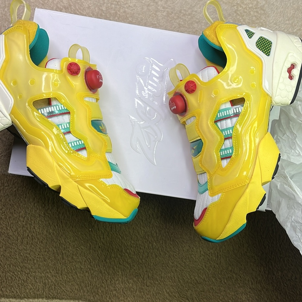 AdidasZX Fury/Reebok collaboration Yellow/Teal/Red/White size 10 - Picture 3 of 10